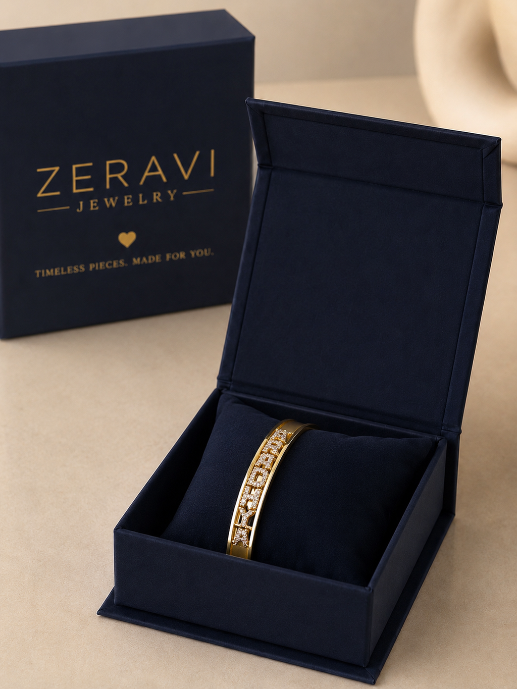 18K Gold Plated Personalised Bangle