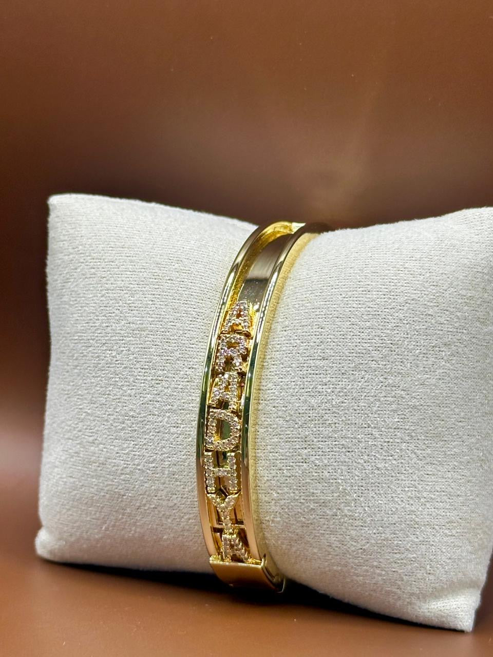18K Gold Plated Personalised Bangle