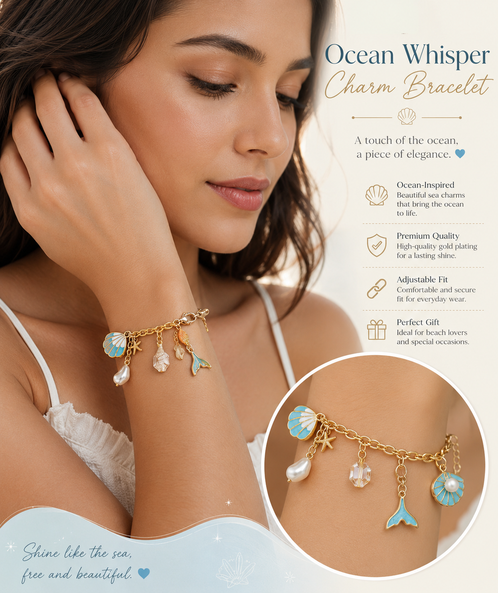 Ocean Pearl Charm Bracelet