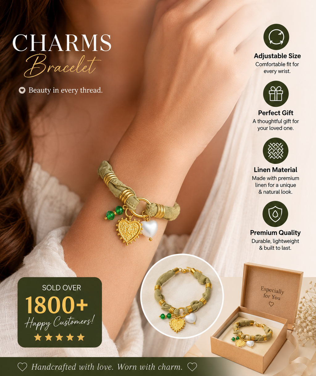 Olive Glow Charm Bracelet