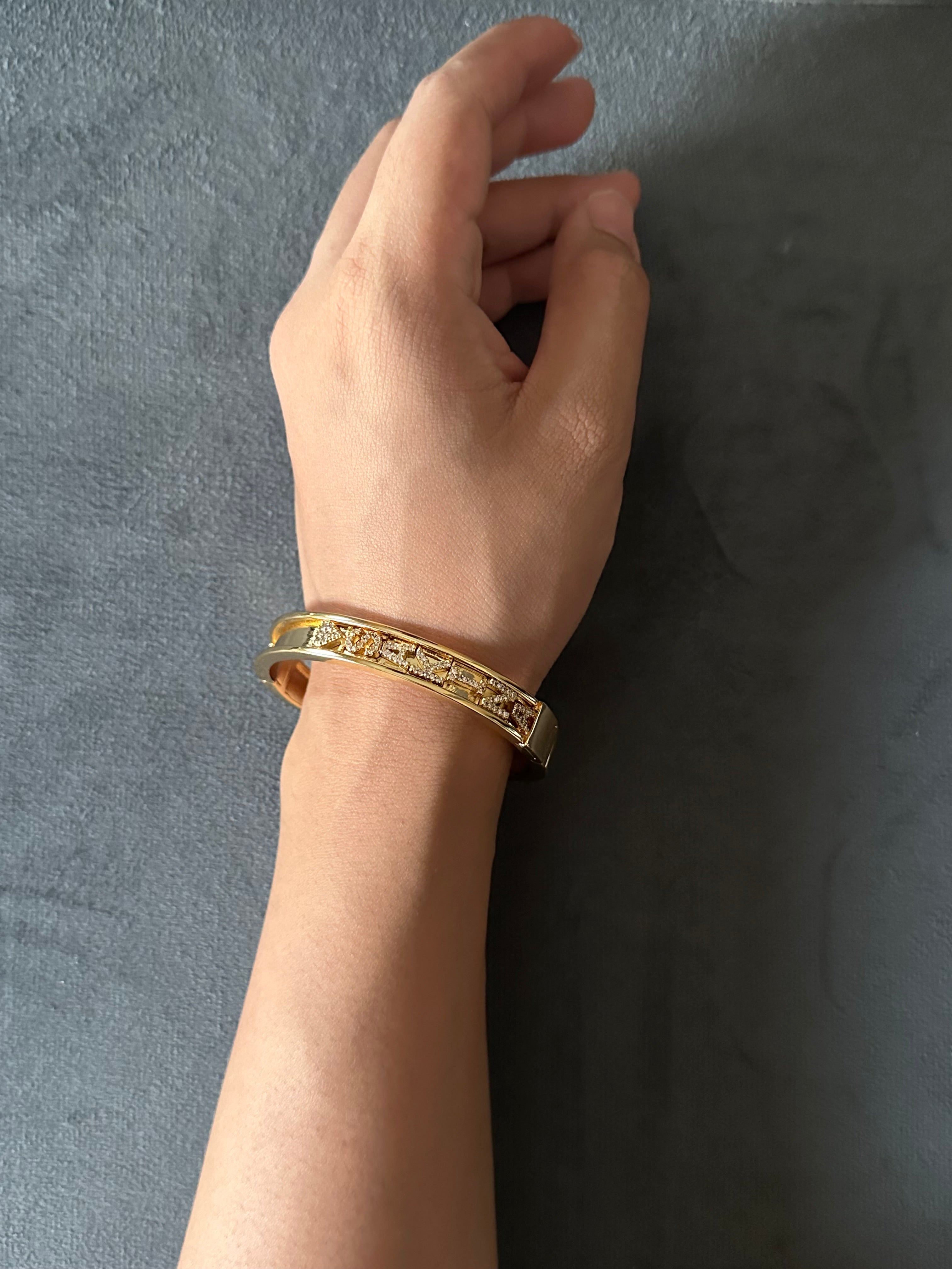 18K Gold Plated Personalised Bangle