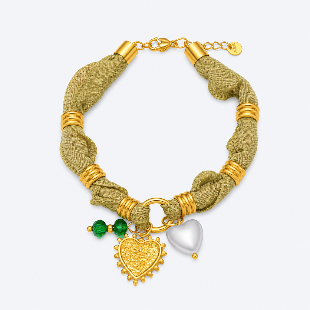 Olive Glow Charm Bracelet